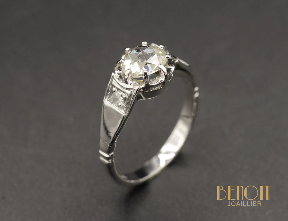 Solitaire Diamant taille rose