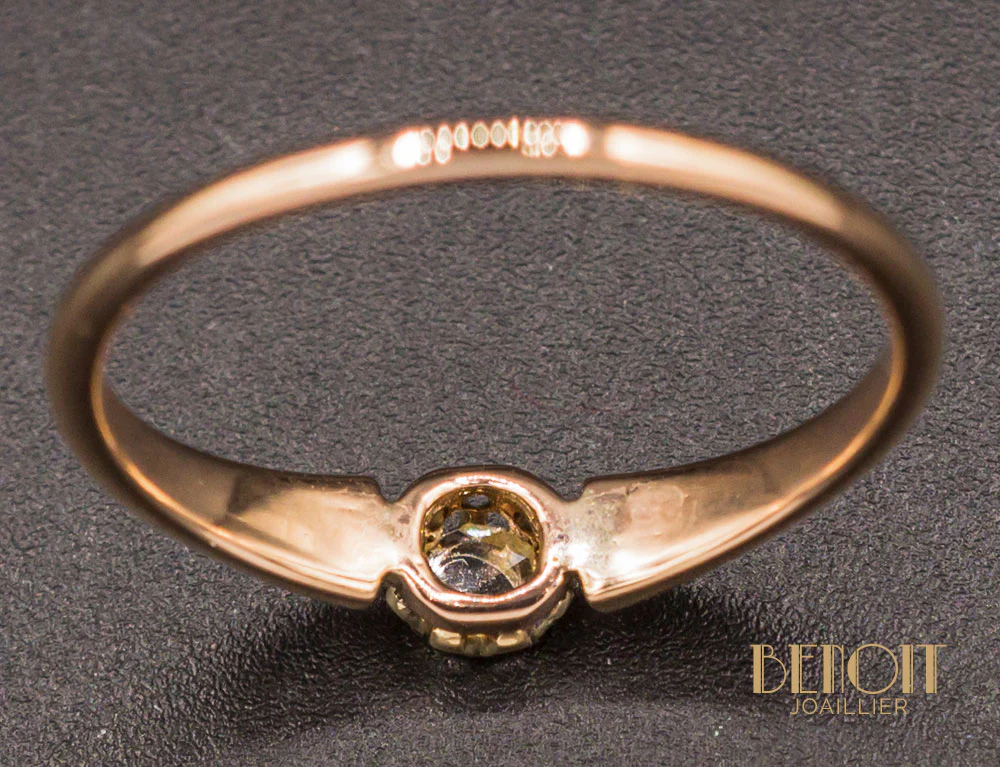 Solitaire Diamant Taille Rose XIXe - Image 5