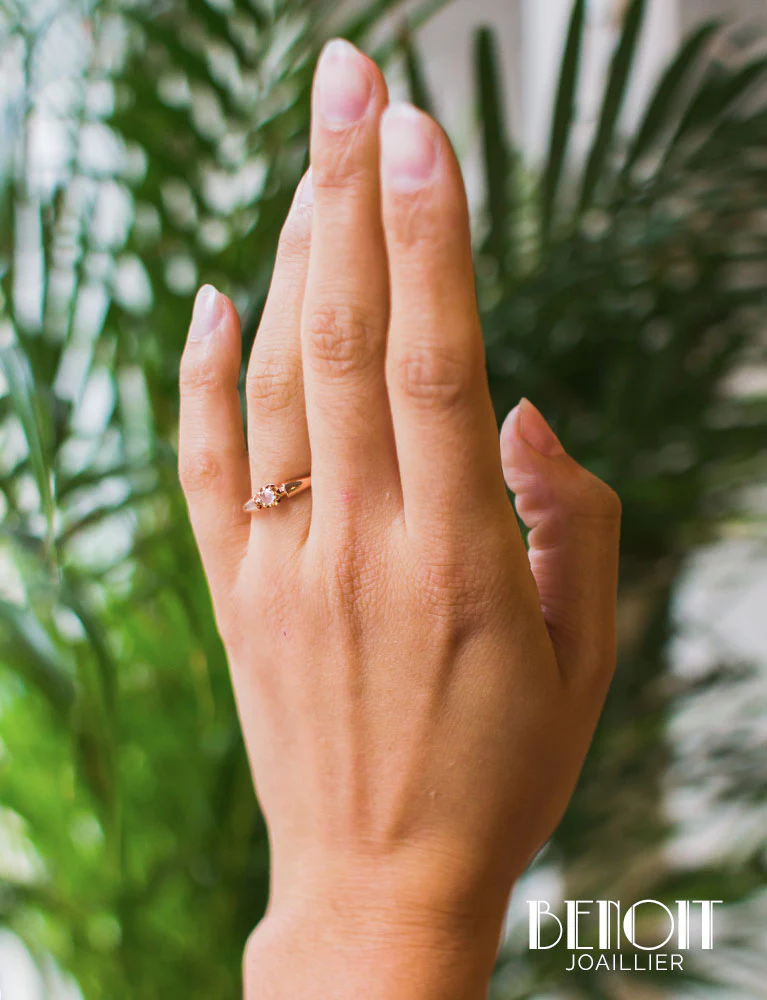 Solitaire Diamant Taille Rose XIXe - Image 6