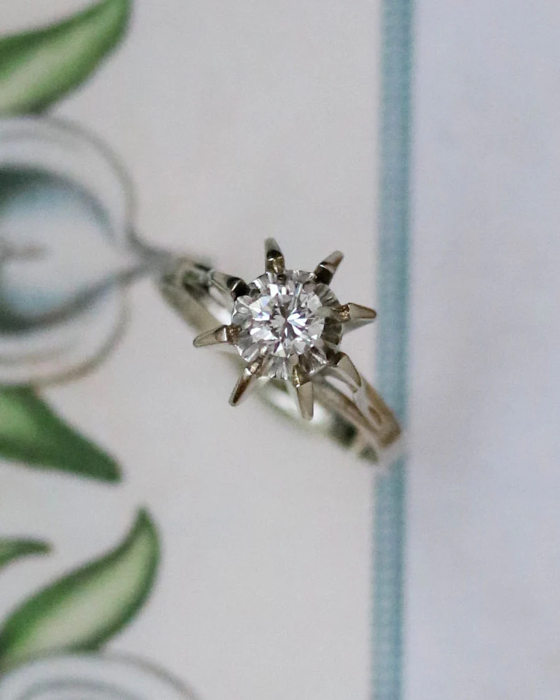 Solitaire Or Blanc Diamant