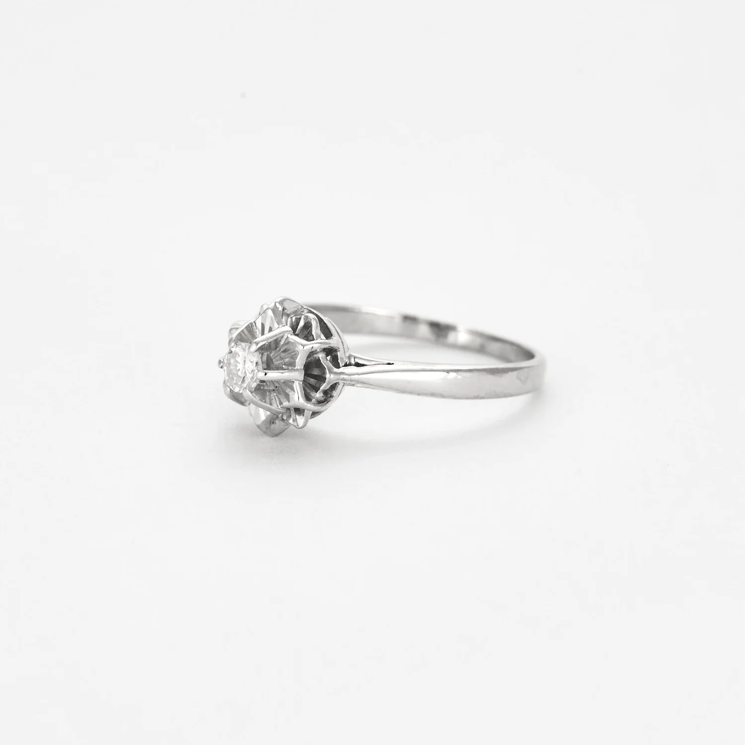 Solitaire Flocon Or blanc et Diamant - Image 5
