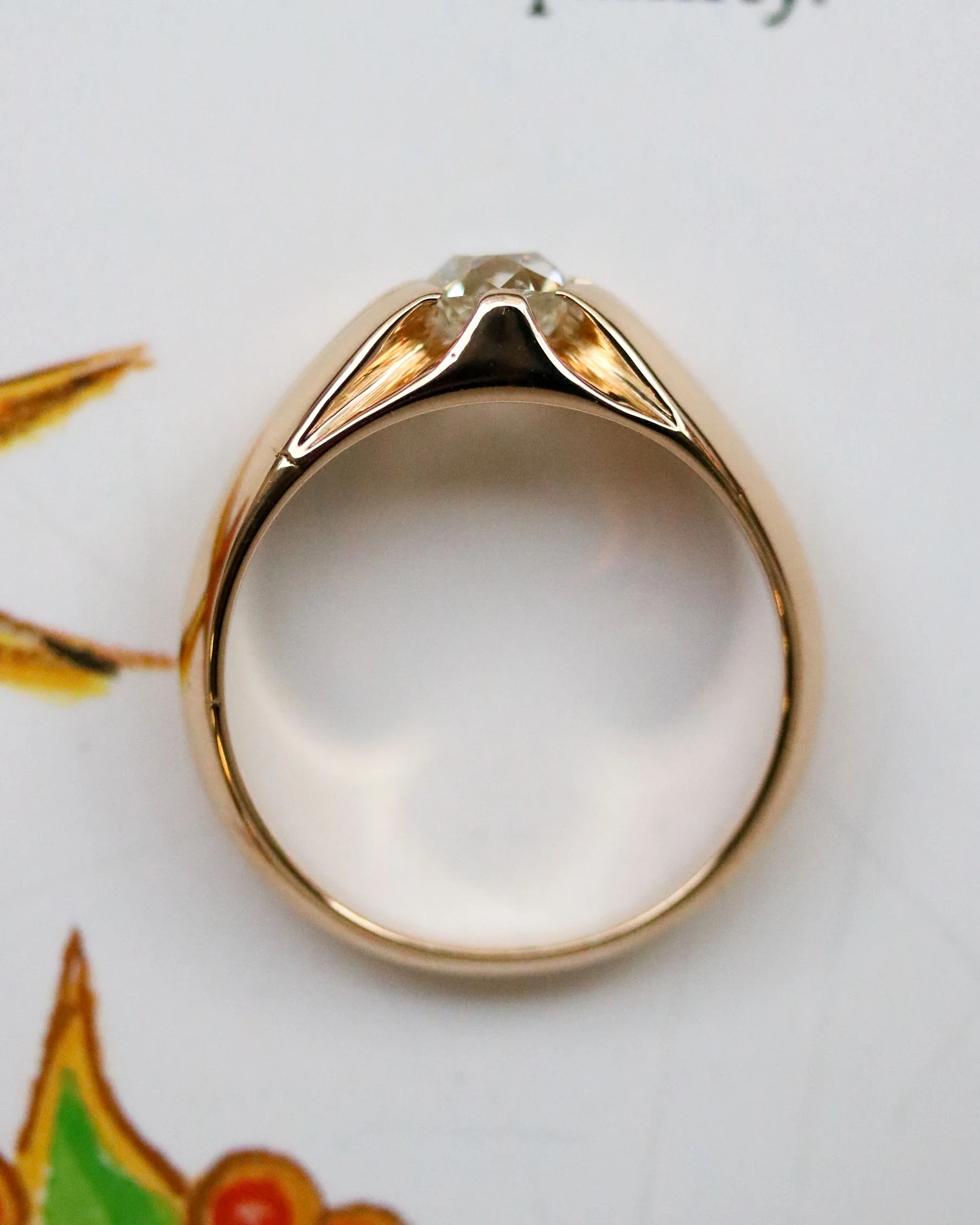 Solitaire Jonc Or Jaune et Diamant - Image 4