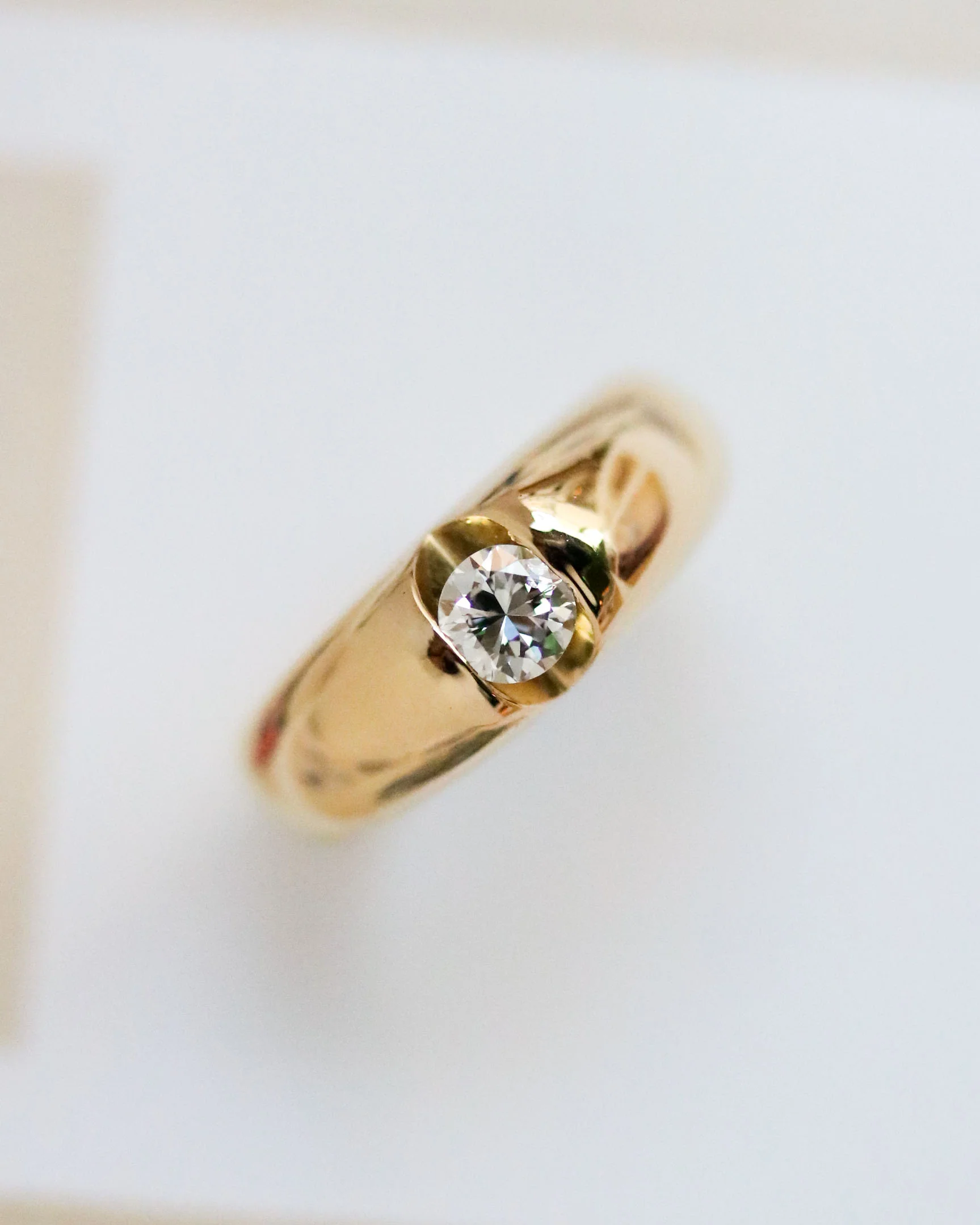 Solitaire Jonc Or Jaune et Diamant - Image 3