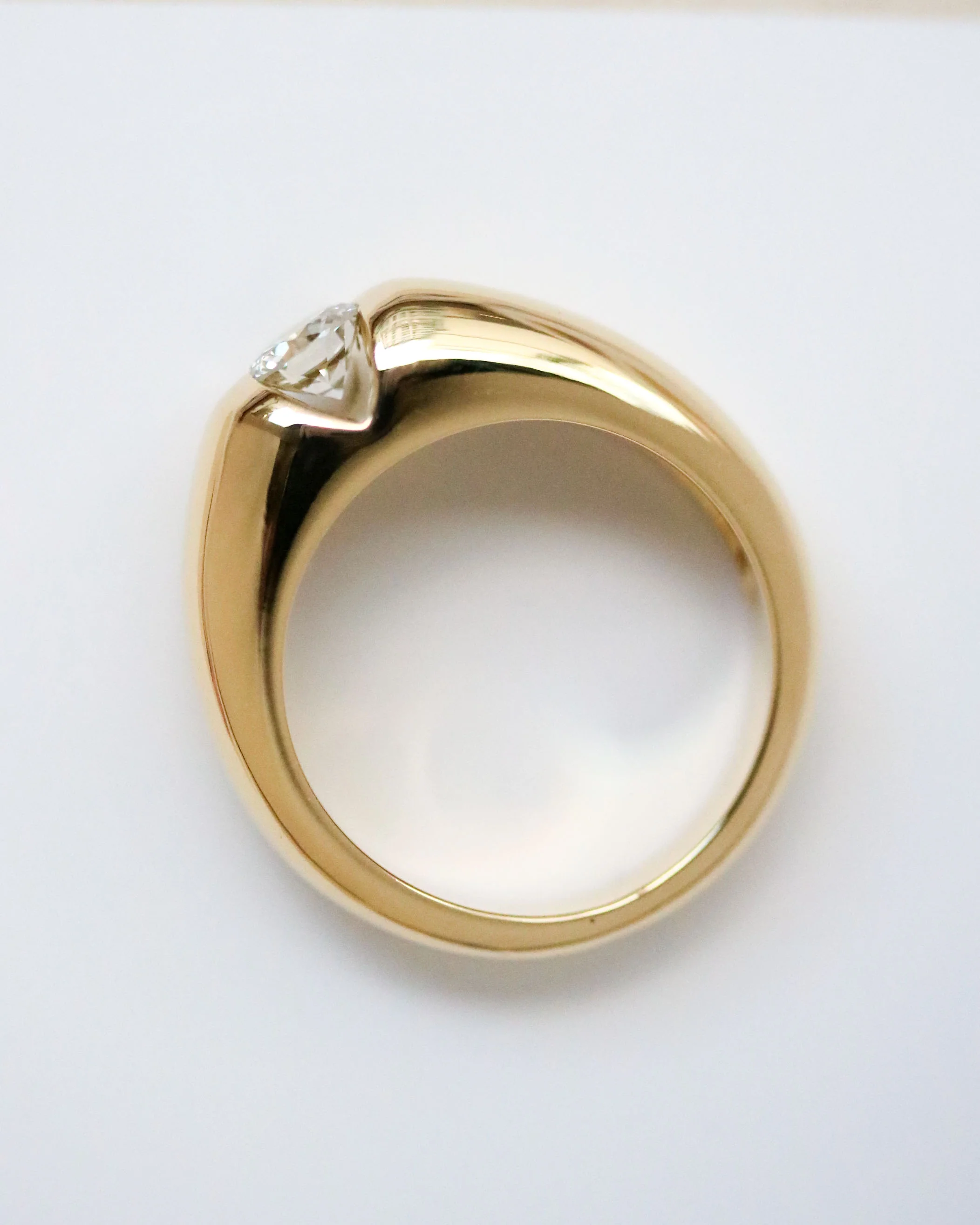 Solitaire Jonc Or Jaune et Diamant - Image 5