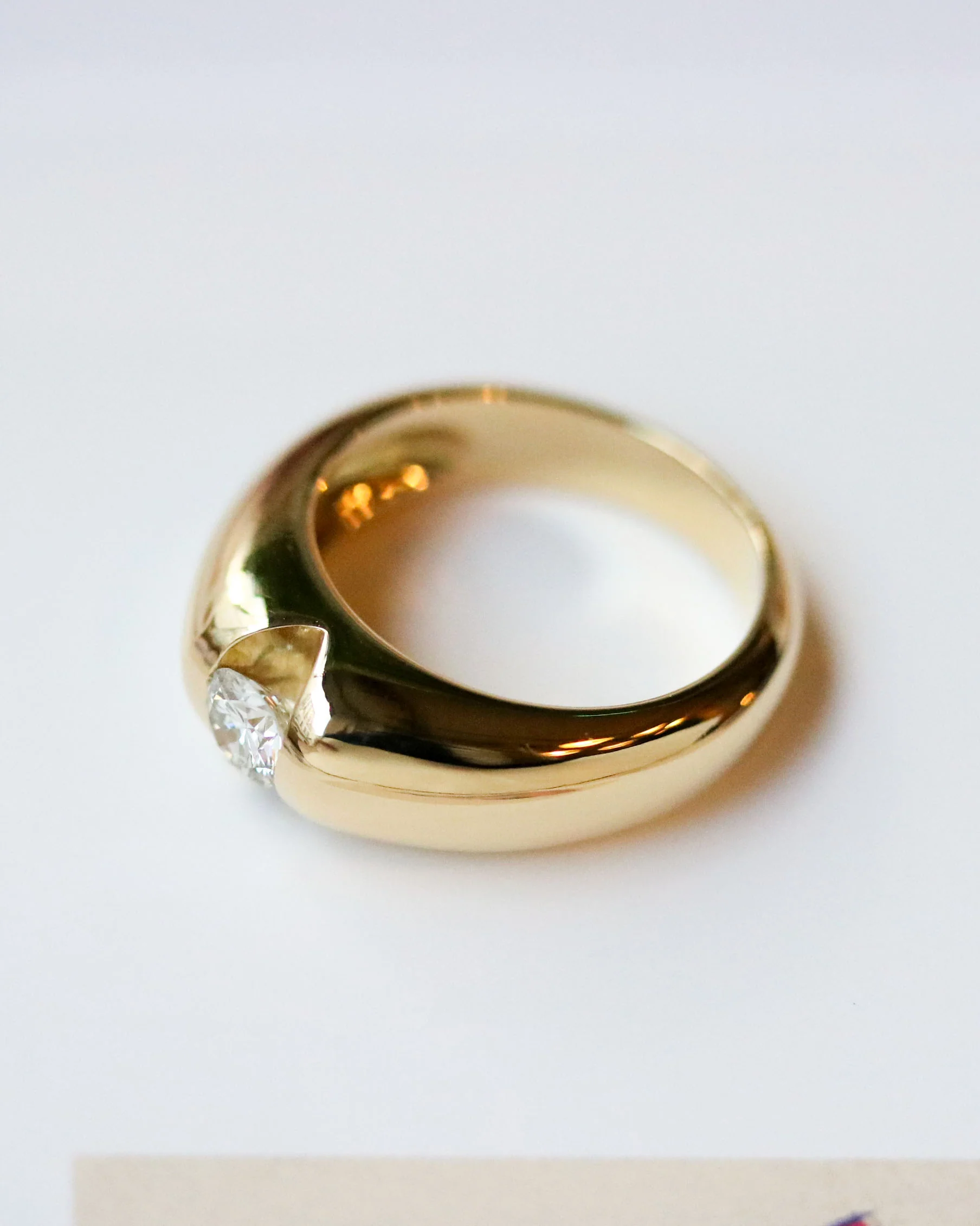 Solitaire Jonc Or Jaune et Diamant - Image 6