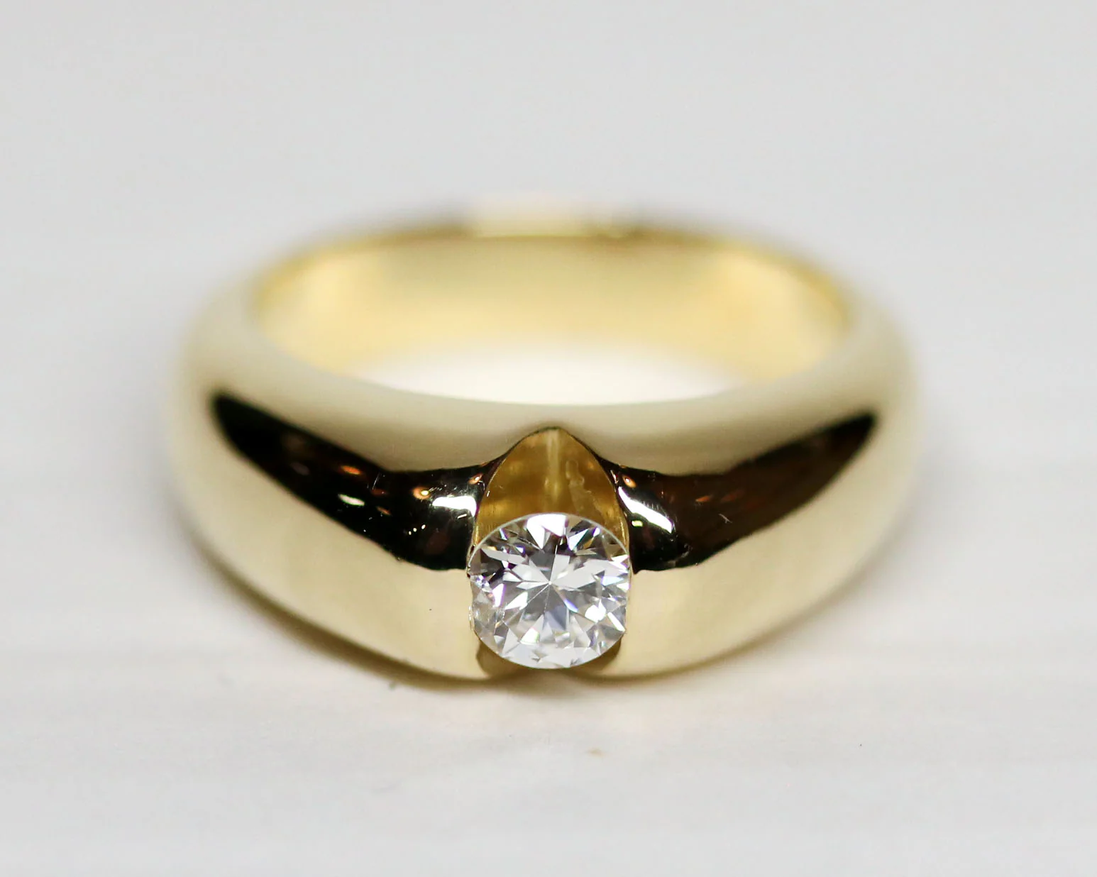 Solitaire Jonc Or Jaune et Diamant - Image 7