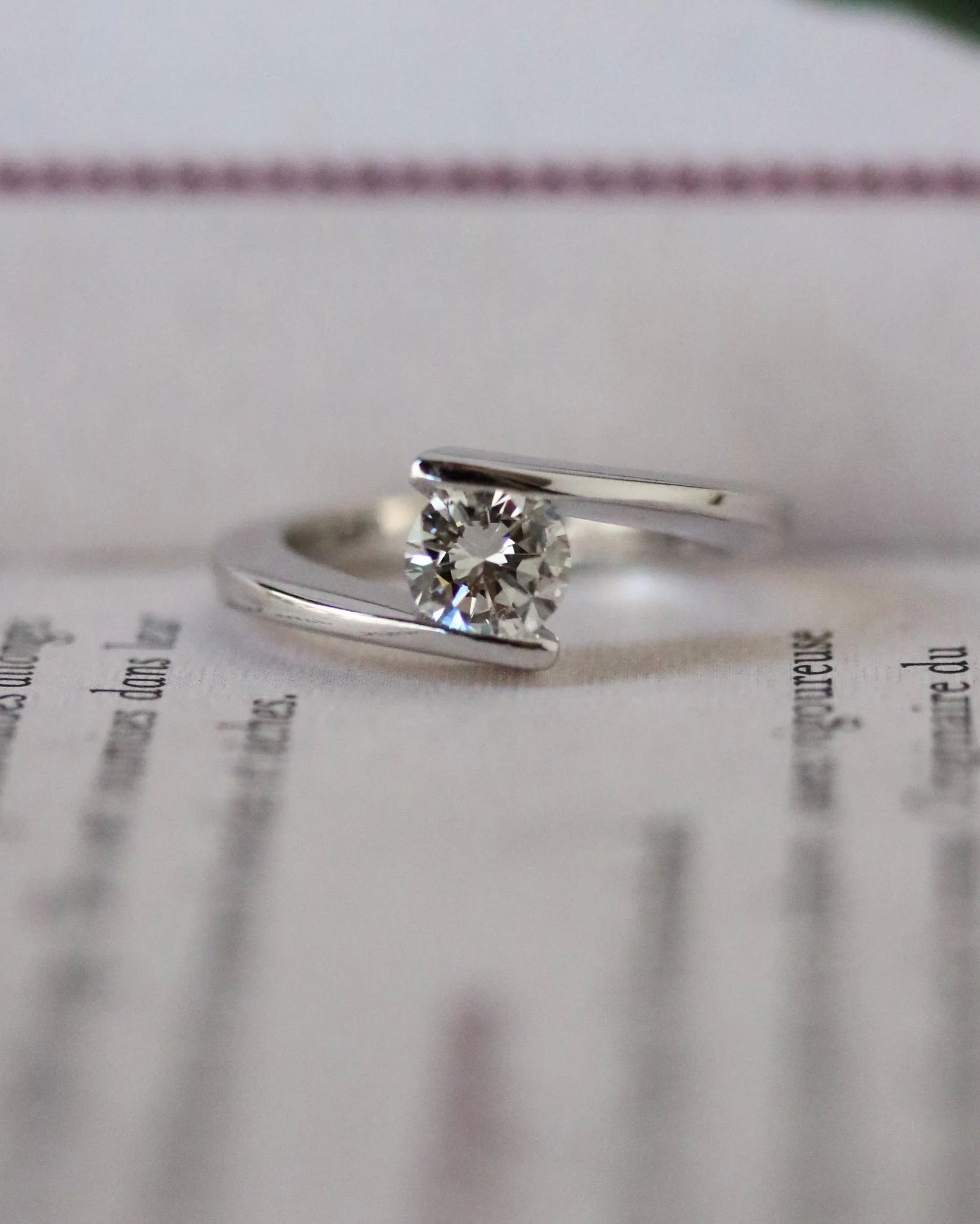 Solitaire Moderne Diamant Or blanc - Image 6