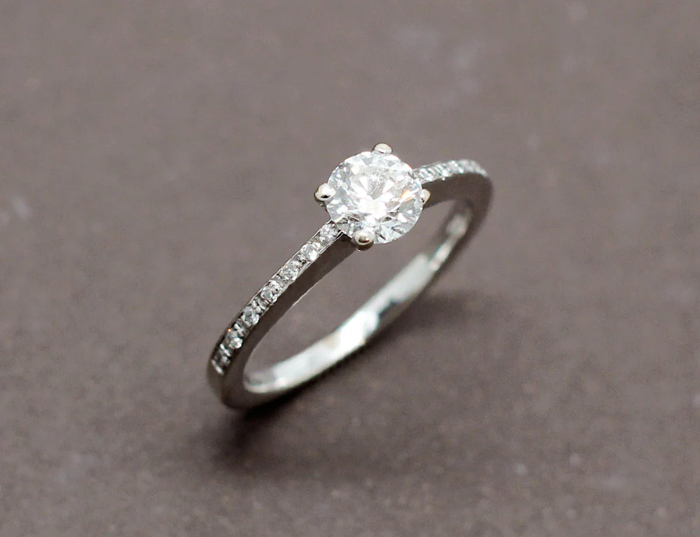 Solitaire Or Blanc Diamants