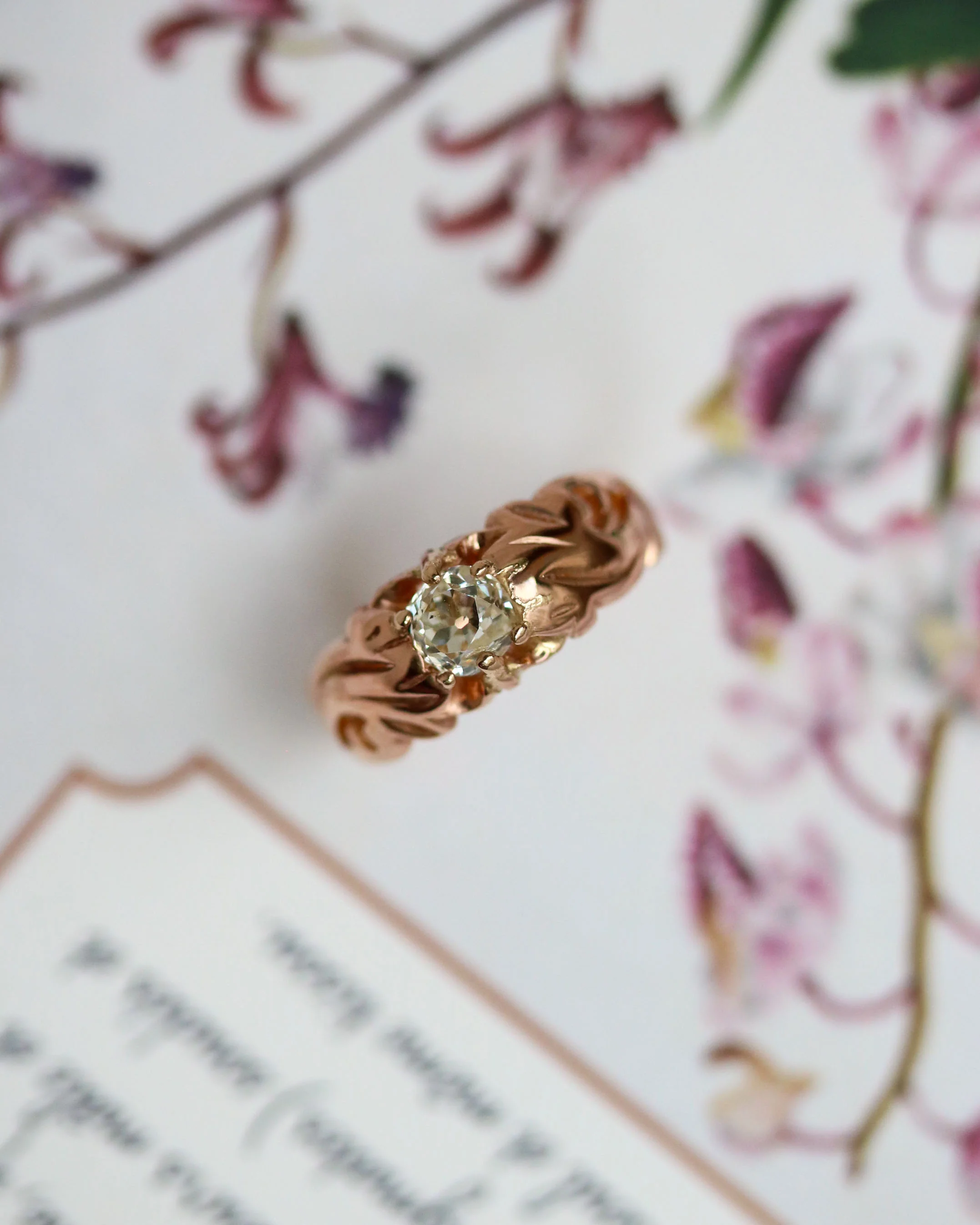 Solitaire dôme Or Rose Diamant - Image 3