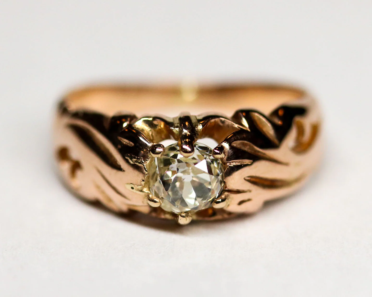 Solitaire dôme Or Rose Diamant - Image 7