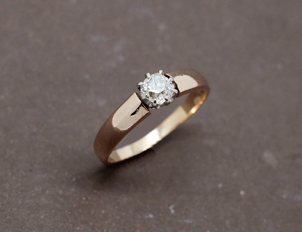 Solitaire Or Rose Diamant