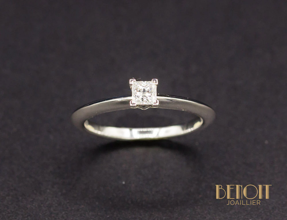 Solitaire "Tiffany & Co" Diamant Princesse 0.19ct - Image 2