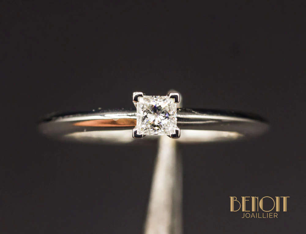 Solitaire "Tiffany & Co" Diamant Princesse 0.19ct - Image 3