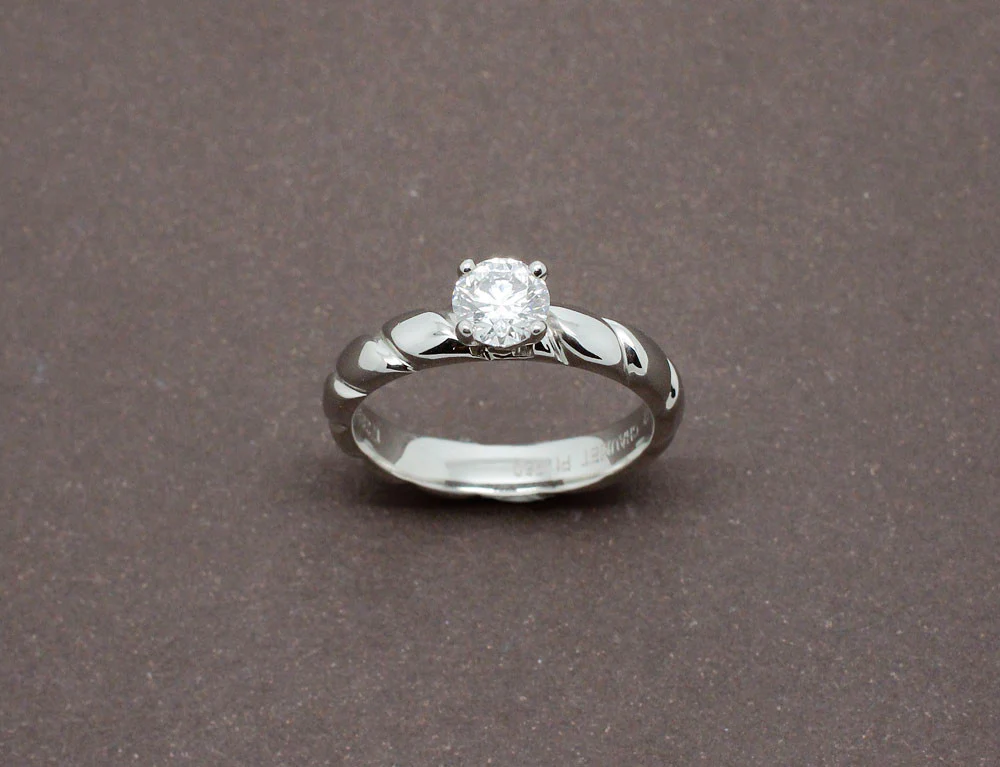 Solitaire Chaumet "Torsade" Platine Diamant 0.5 ct - Image 2