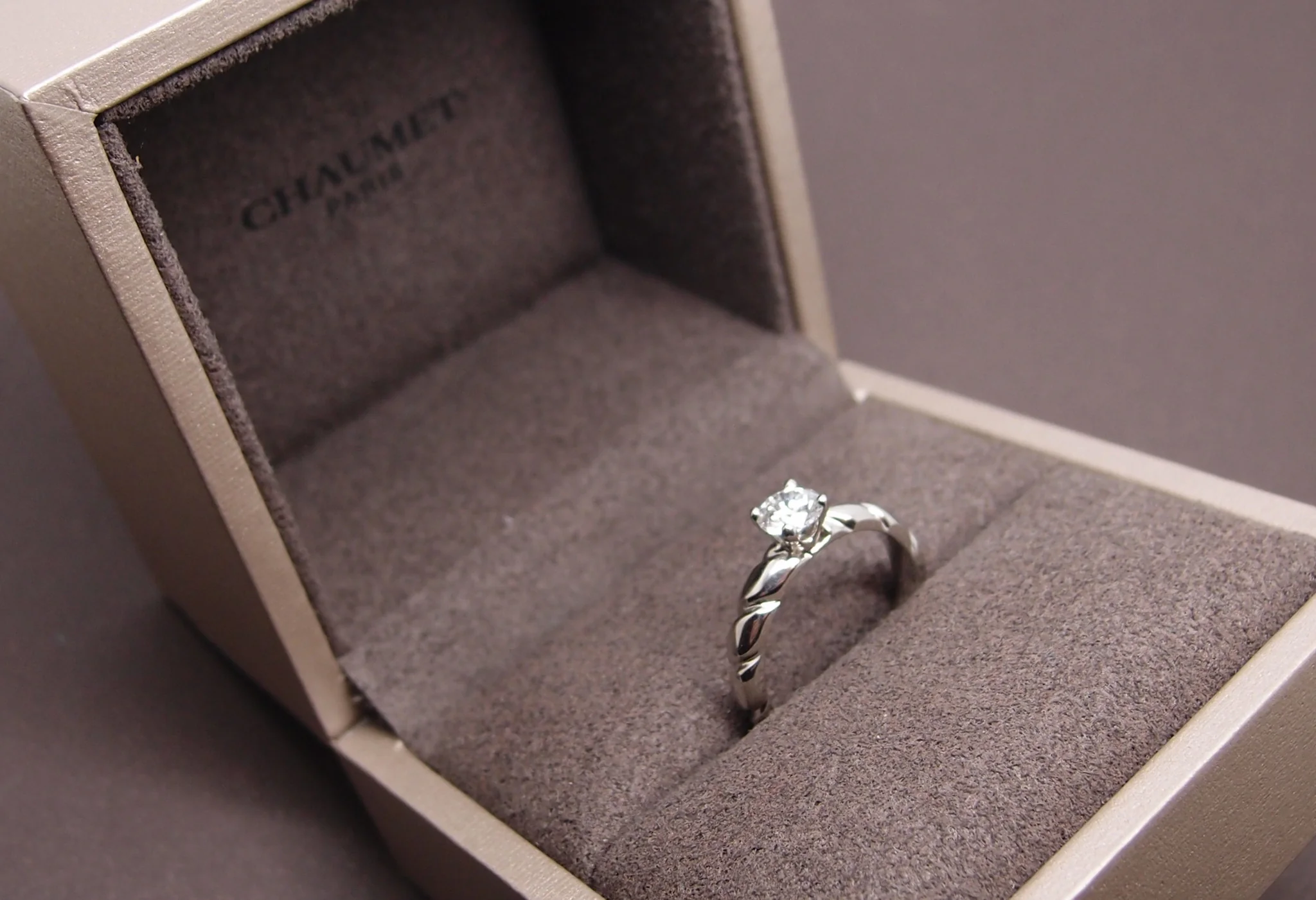 Solitaire Chaumet "Torsade" Platine Diamant 0.5 ct - Image 3