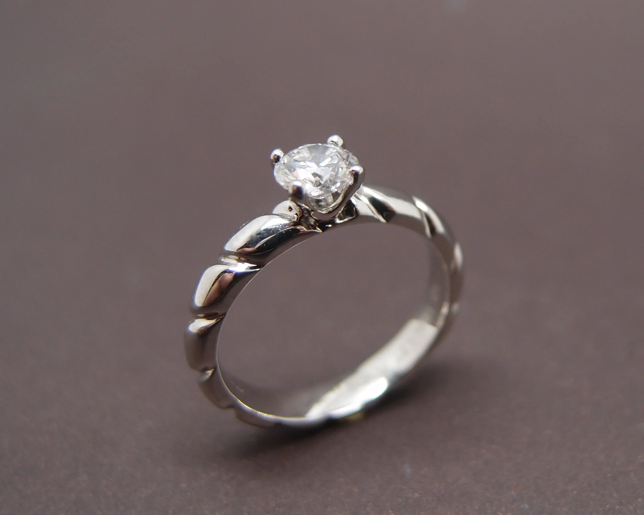 Solitaire Chaumet "Torsade" Platine Diamant 0.5 ct - Image 5