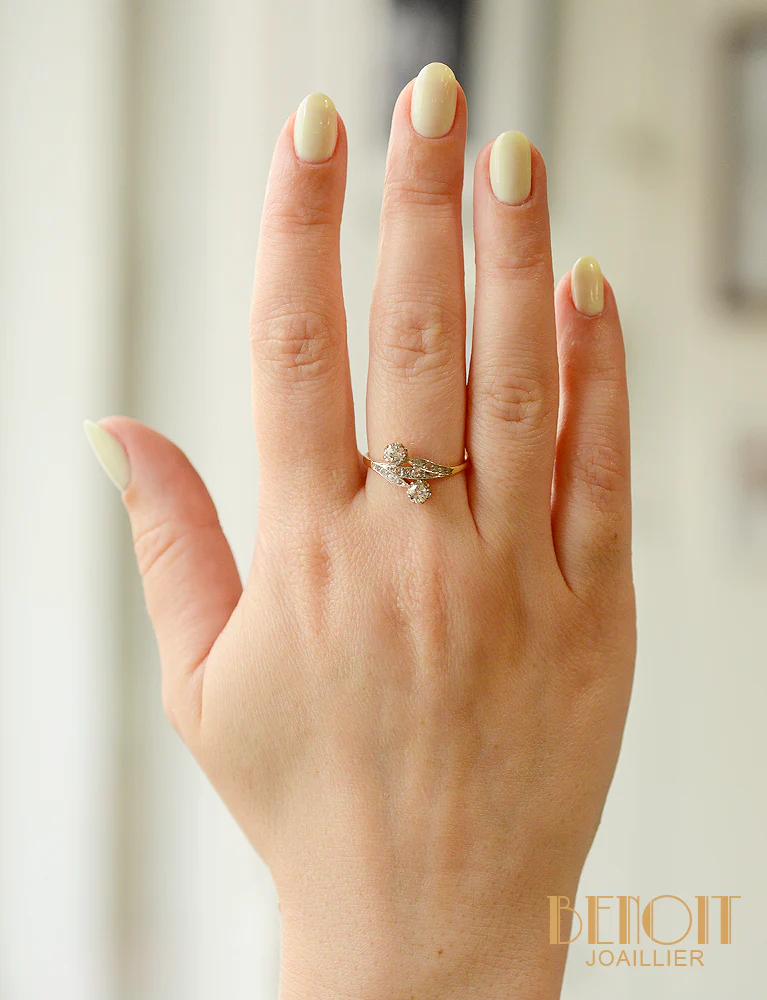 Toi et Moi Or jaune et Platine Diamants - Image 5
